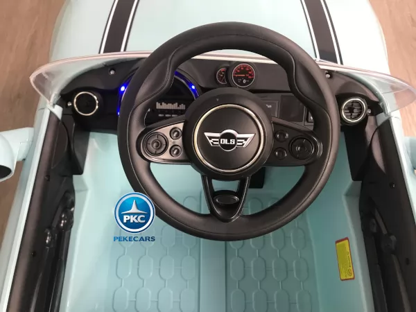 Coche electrico para niños Mini Style Azul vista volante