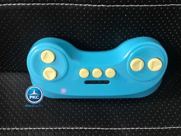 Coche electrico para niños Mini Style Azul vista mando RC