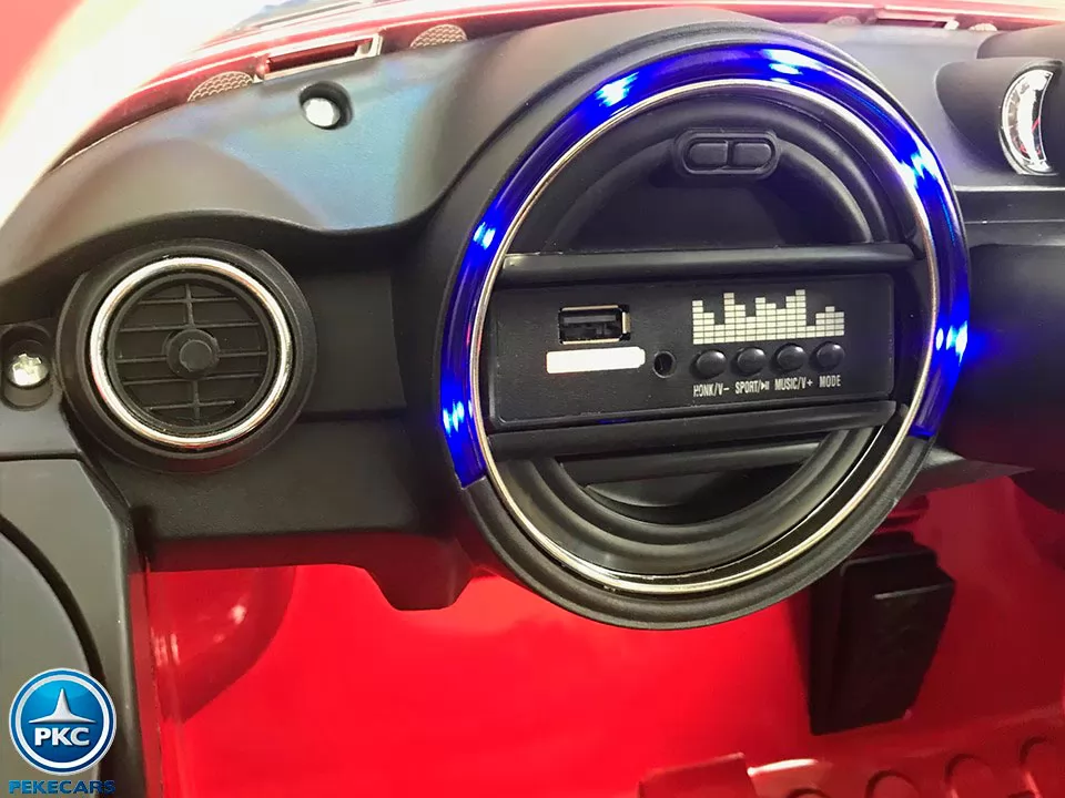 Coche eléctrico para niños Mini Style rojo metalizado cargador