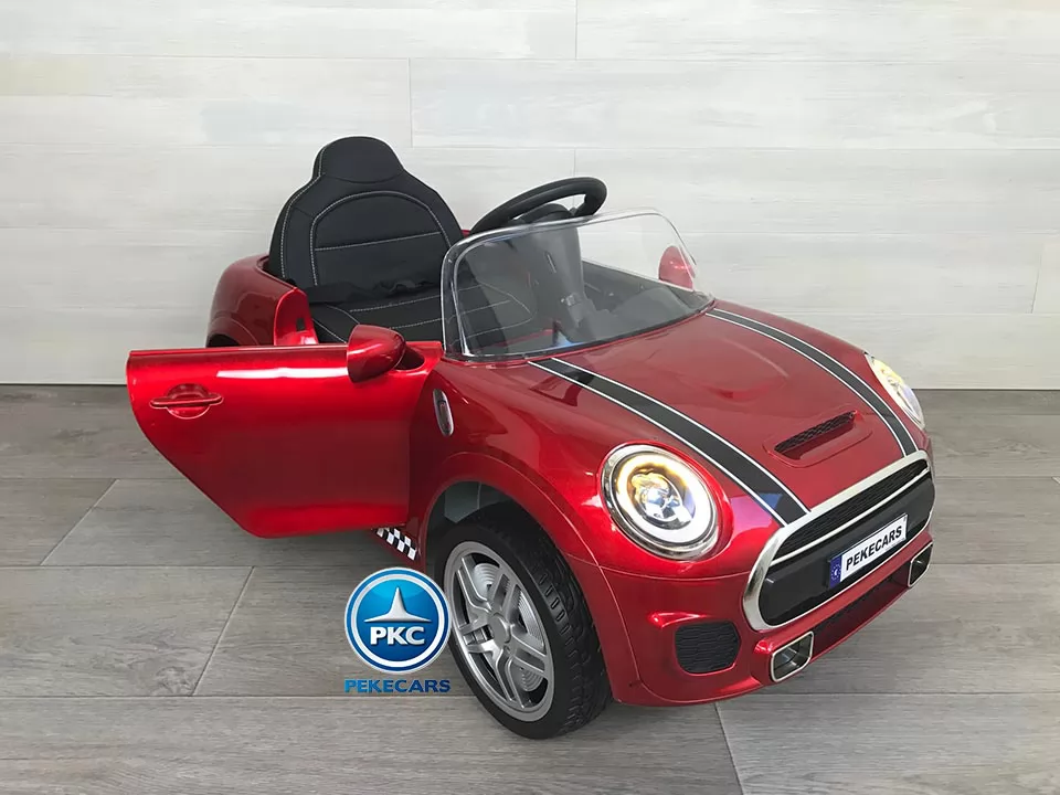Coche eléctrico para niños Mini Style rojo metalizado vista de lado