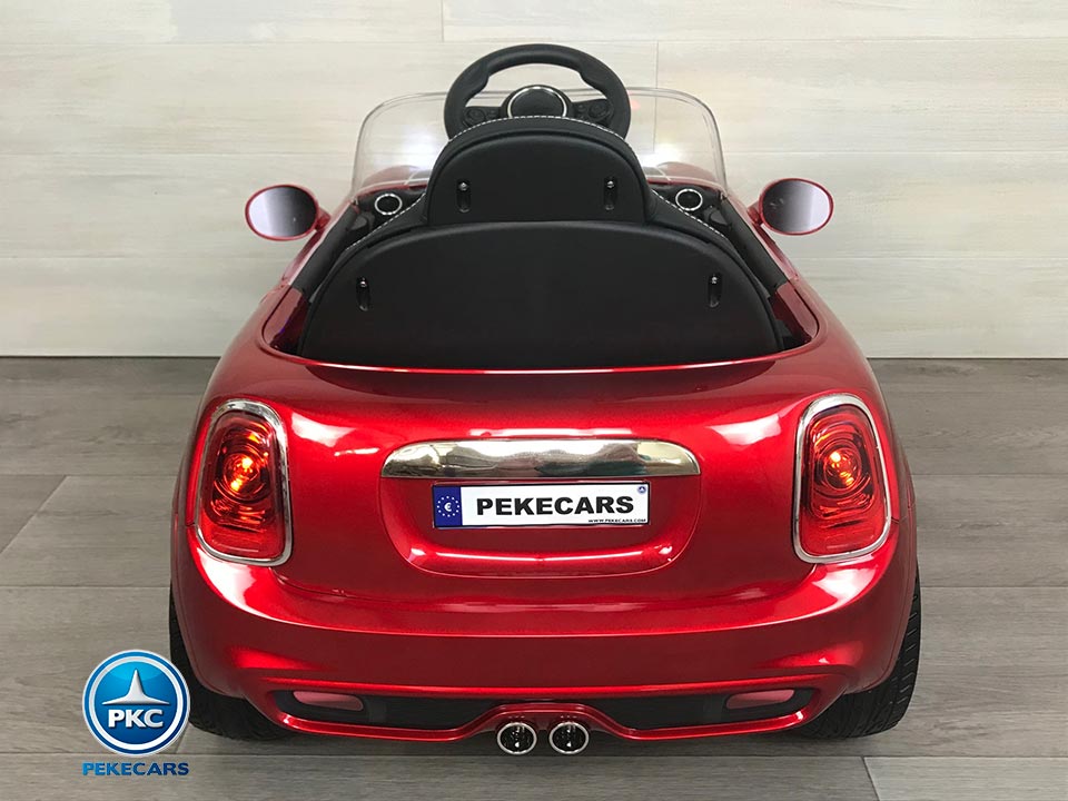 Coche eléctrico para niños Mini Style rojo metalizado vista trasera