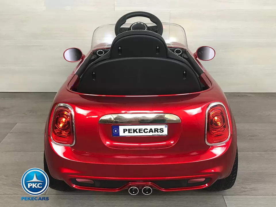 Coche eléctrico para niños Mini Style rojo metalizado vista trasera