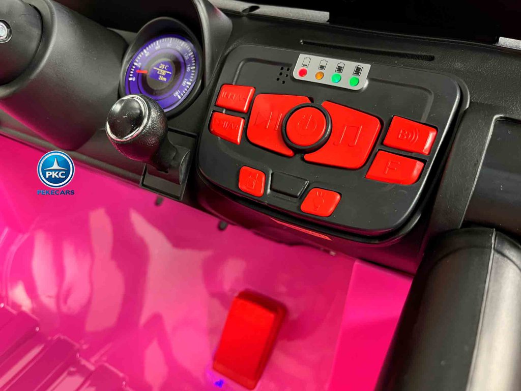 Coche eléctrico para niños Monster Jeep Rosa
