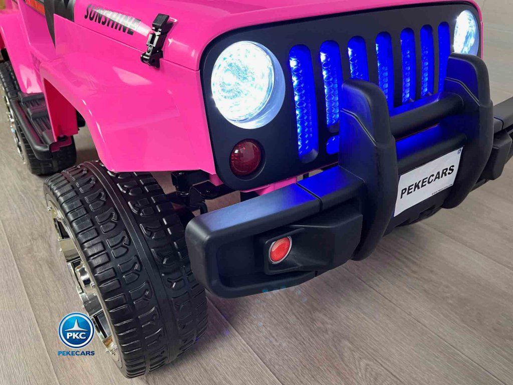 Coche eléctrico para niños Monster Jeep Rosa