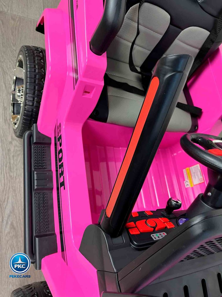 Coche eléctrico para niños Monster Jeep Rosa