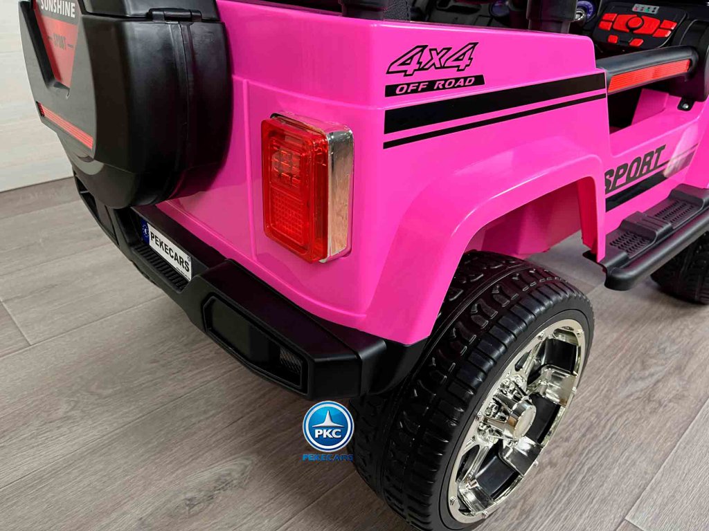 Coche eléctrico para niños Monster Jeep Rosa