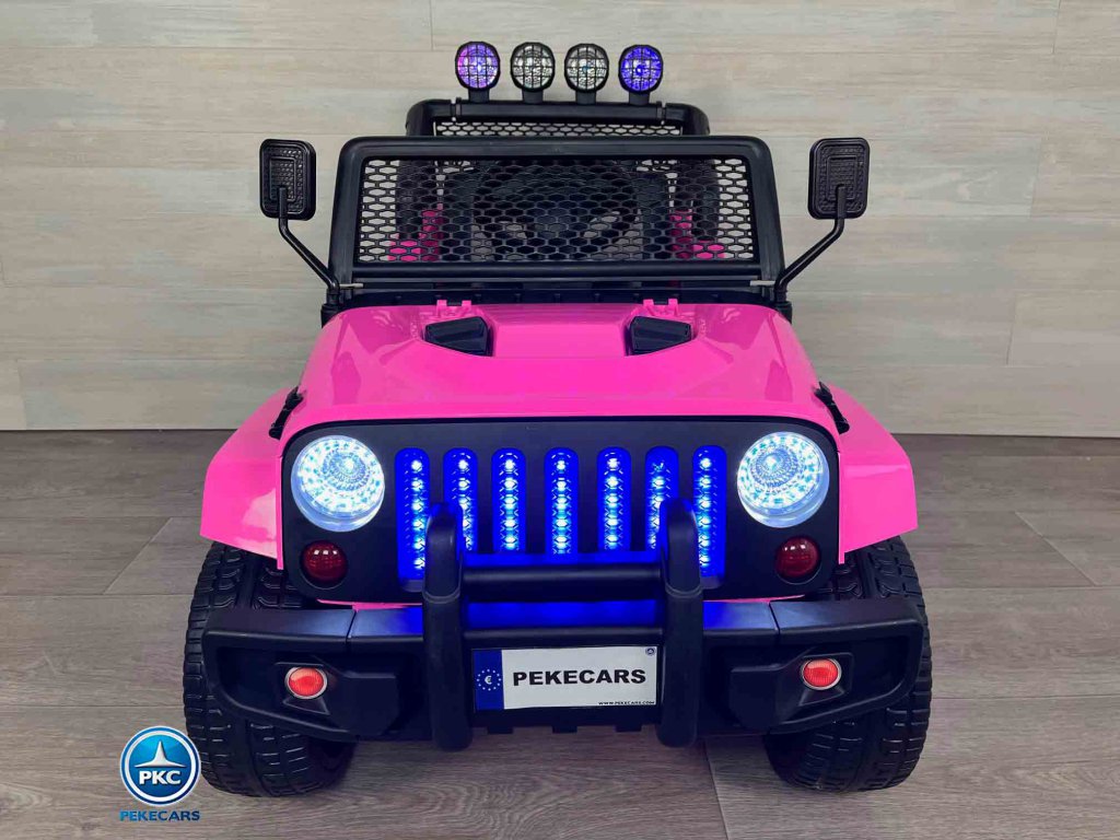 Coche eléctrico para niños Monster Jeep Rosa