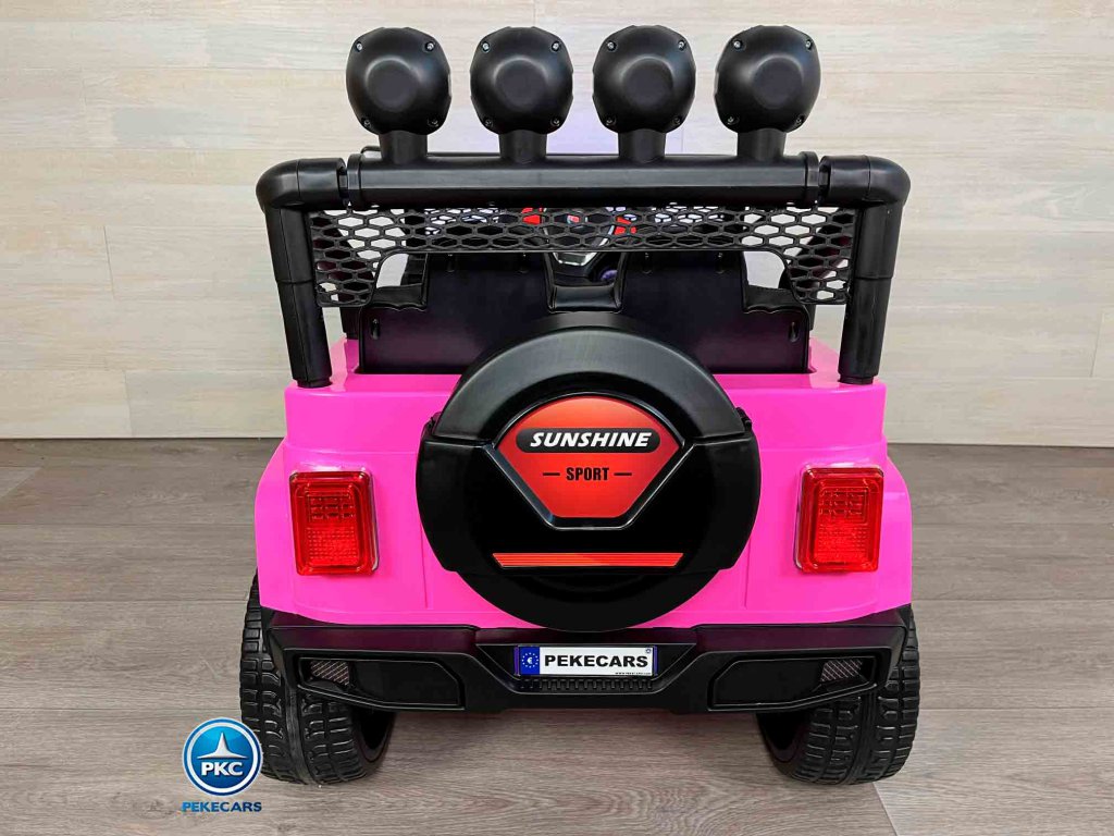 Coche eléctrico para niños Monster Jeep Rosa