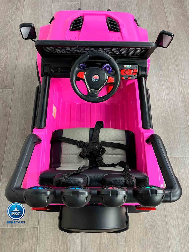 Coche eléctrico para niños Monster Jeep Rosa