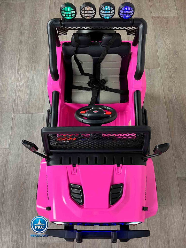 Coche eléctrico para niños Monster Jeep Rosa