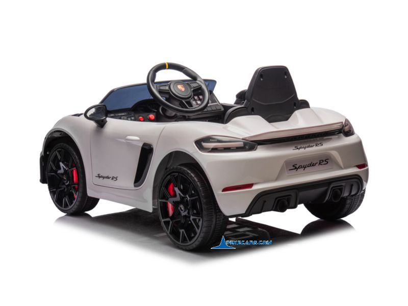 Porsche 718 Spyder RS 12V 2.4G Blanco perspectiva trasera