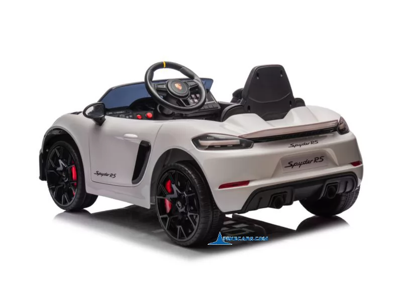 Porsche 718 Spyder RS 12V 2.4G Blanco perspectiva trasera