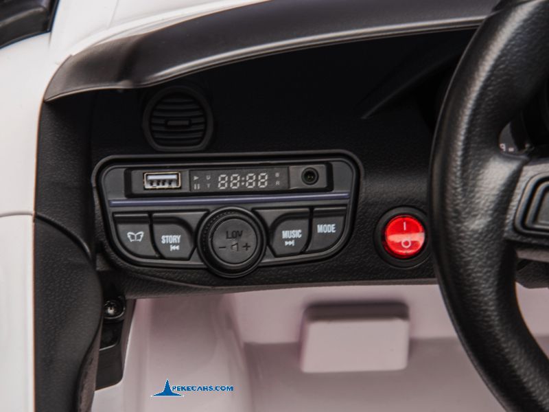 Porsche 718 Spyder RS 12V 2.4G Blanco display de sonido