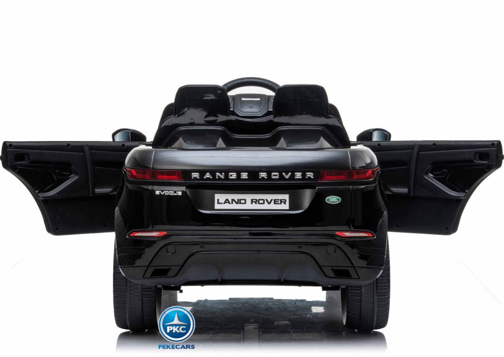 Range Rover Evoque 12V 2.4G Negro Metalizado atrás puertas abiertas