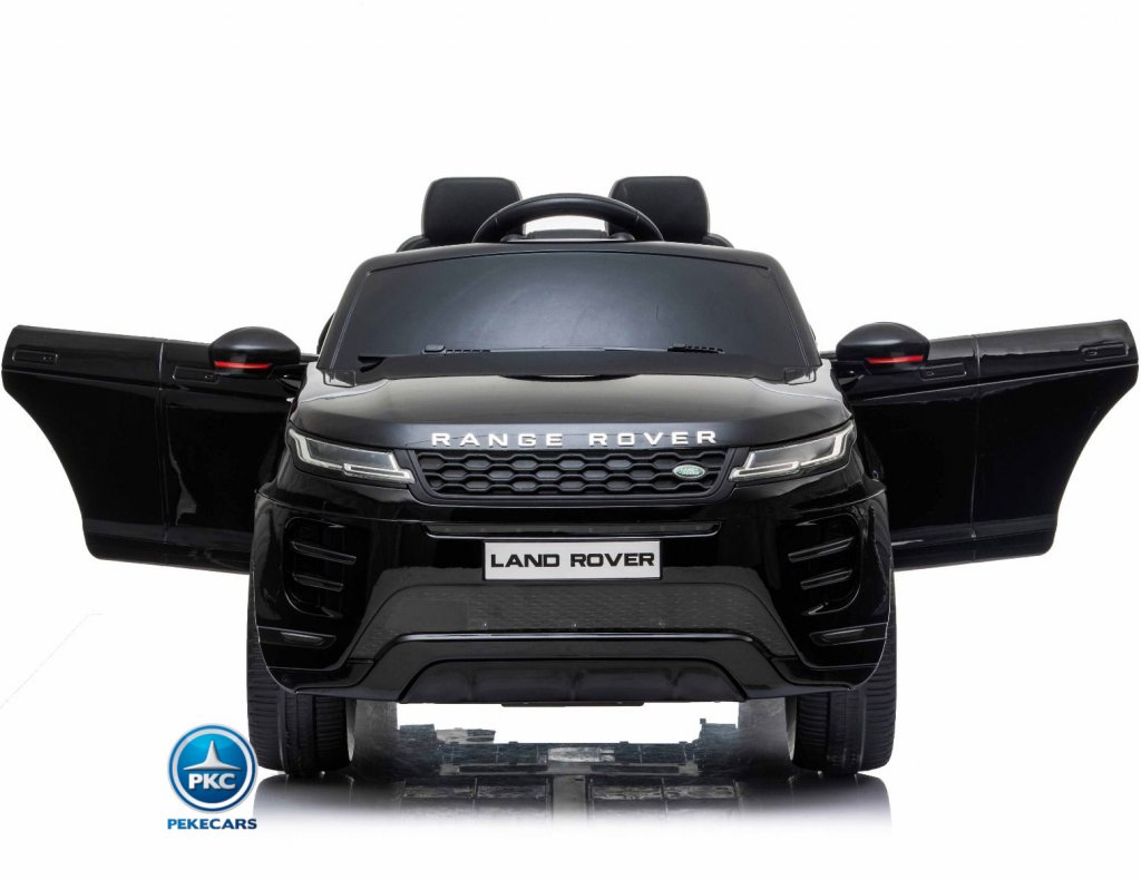 Range Rover Evoque 12V 2.4G Negro Metalizado frontal puertas abiertas
