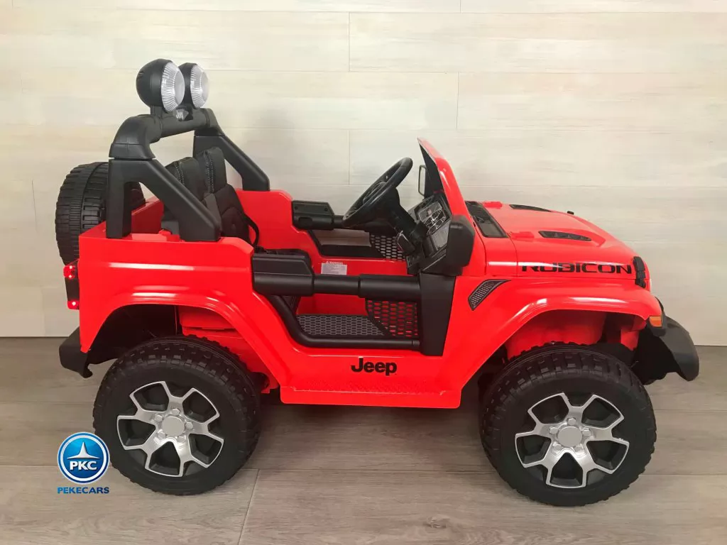 Jeep wrangler Rubicon 12V Rojo vista lateral derecho