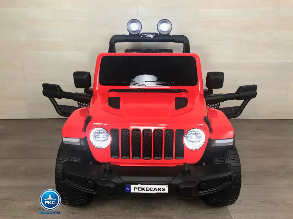 Jeep wrangler Rubicon 12V Rojo vista de frente puertas abiertas