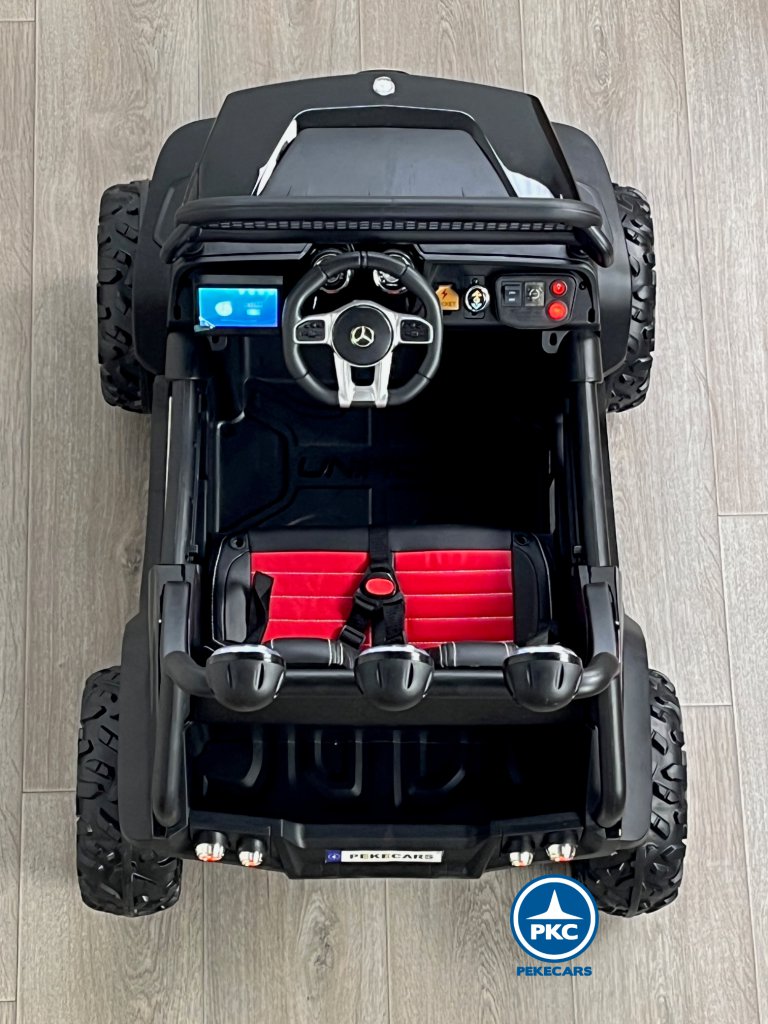 Todoterreno para niños Mercedes Unimog 12v negro vista aérea
