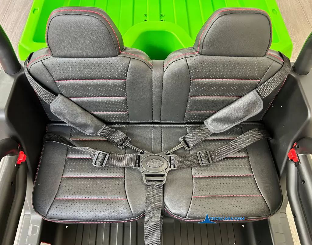 Todoterreno Pick-up Racing 24V 2.4G Verde asiento con cinturon de seguridad para ninos