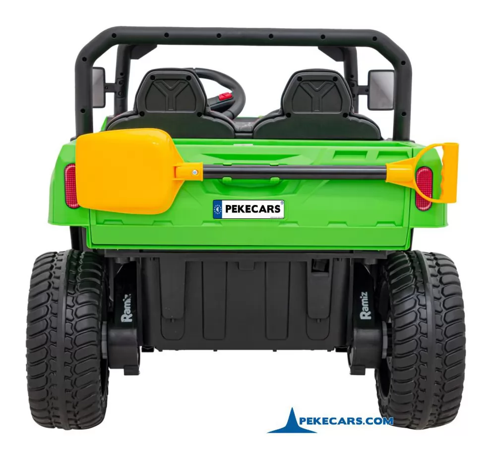 Todoterreno Pick-up Racing 24V 2.4G Verde desde atrás