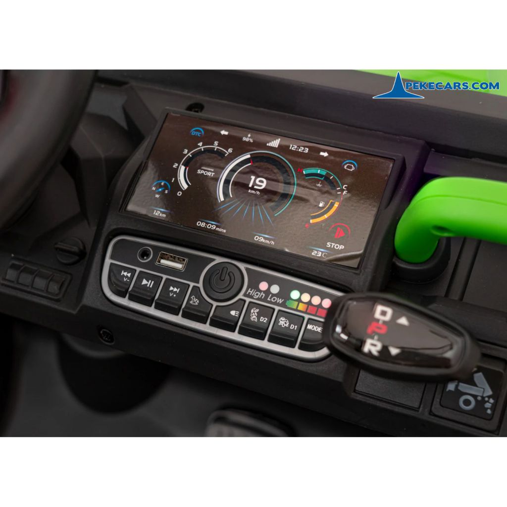Todoterreno Pick-up Racing 24V 2.4G Verde salpicadero