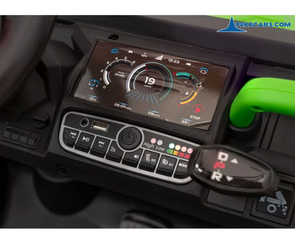 Todoterreno Pick-up Racing 24V 2.4G Verde salpicadero