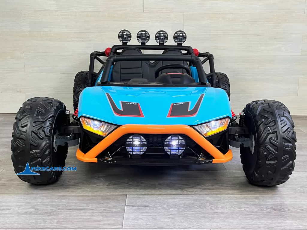 coches electricos niños todoterreno utv racing 24v azul vista frontal