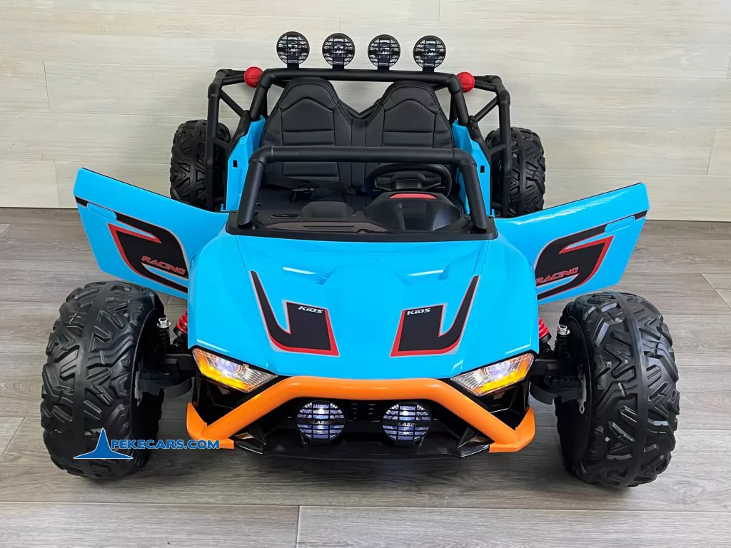 coches electricos para niños todoterreno utv racing 24v azul frontal puertas