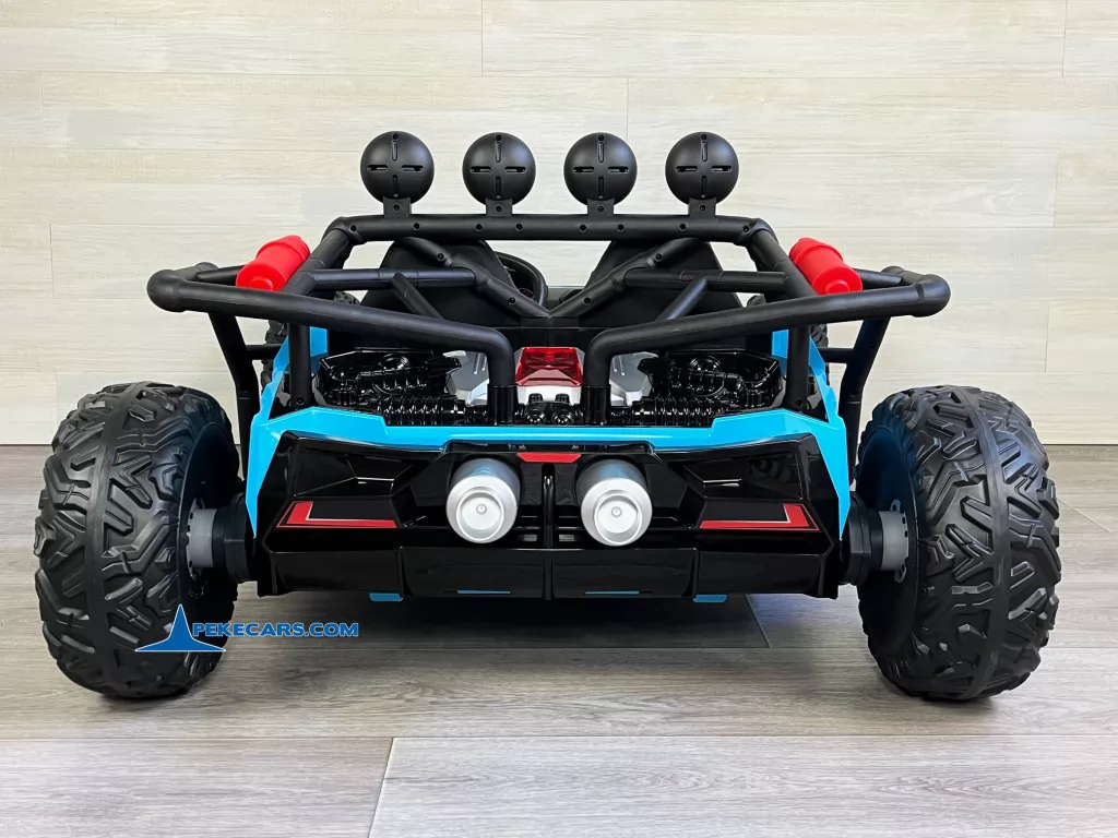 todoterreno utv racing 24v azul coches electricos niños vista detras