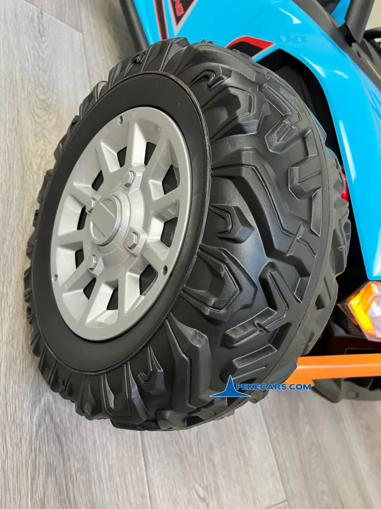 coche electrico niños todoterreno utv racing 24v azul ruedas