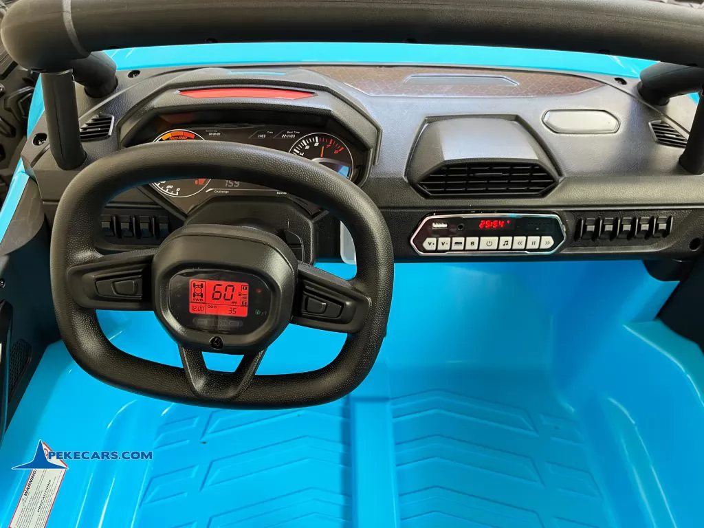 todoterreno utv racing 24v azul coches para niños volante