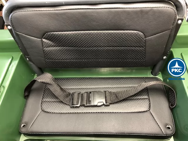 Jeep eléctrico para niños Willys Army asiento con cinturon