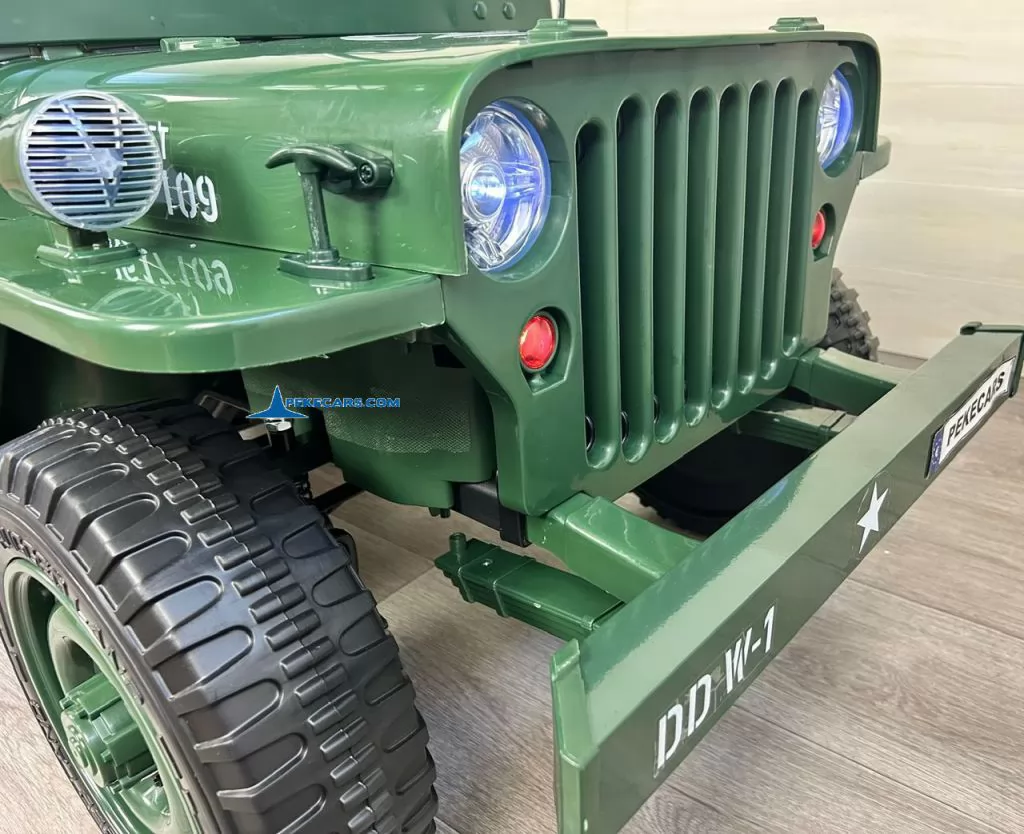 Willys Army jeep 1942 coche para niños luces delanteras