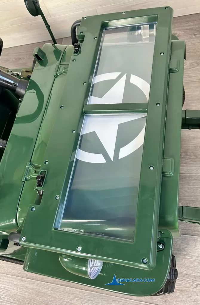 Willys Army jeep 1942 coche para niños luna delantera abatida