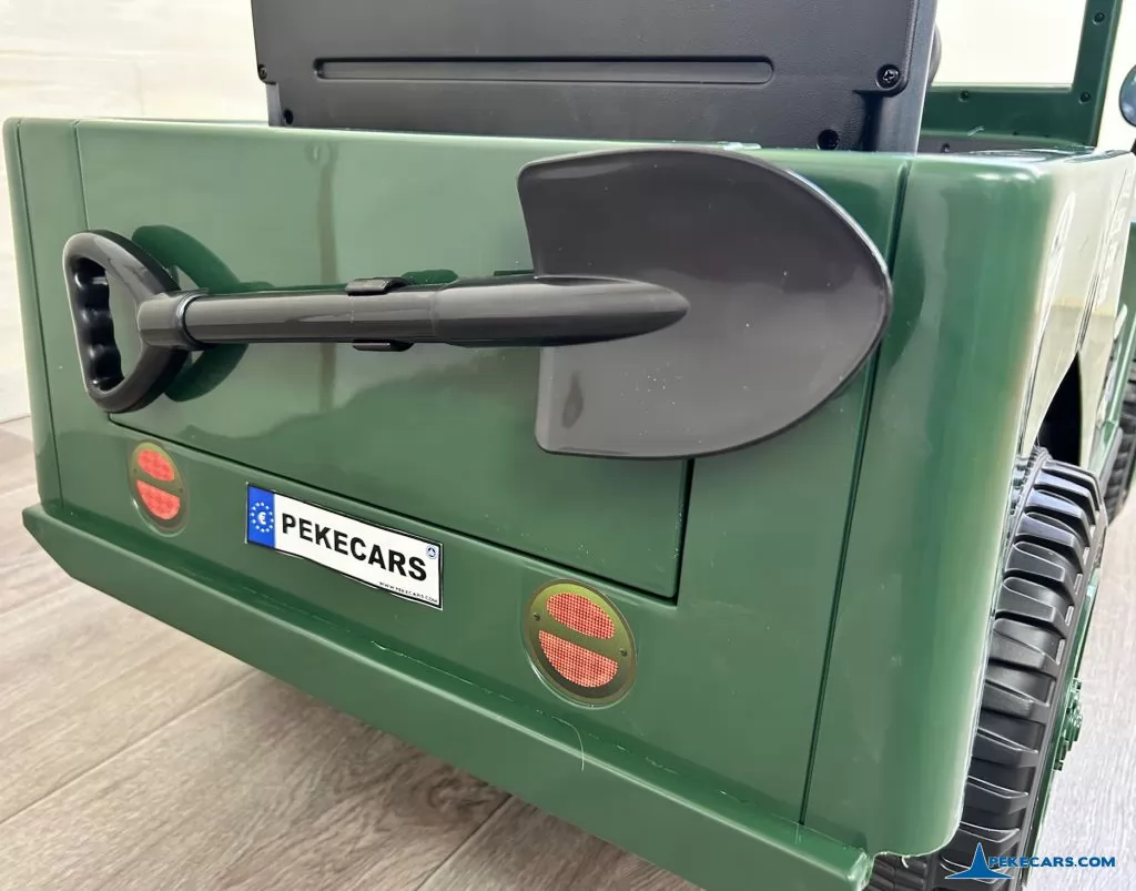 Todoterreno Willys Army Jeep 12V 1 Plaza verde pala