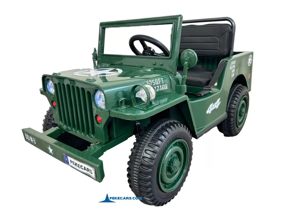 Todoterreno Willys Army Jeep 12V 1 Plaza verde