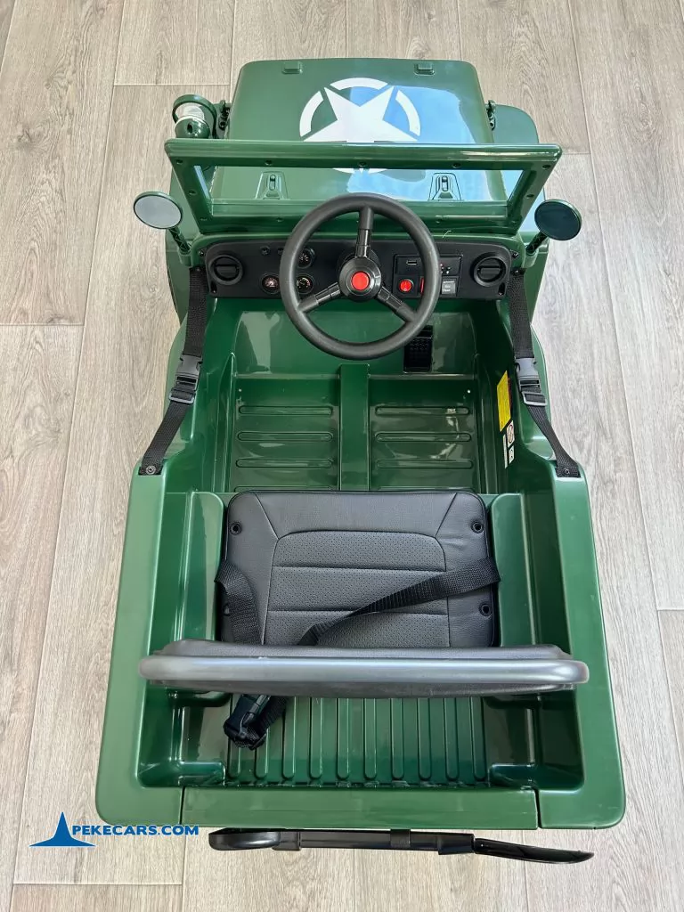 Todoterreno Willys Army Jeep 12V 1 Plaza verde vista aérea