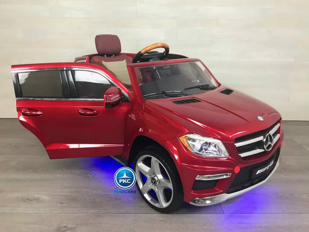 Coche electrico para niños Mercedes GL63 Version Super Luxe Rojo vista de lado