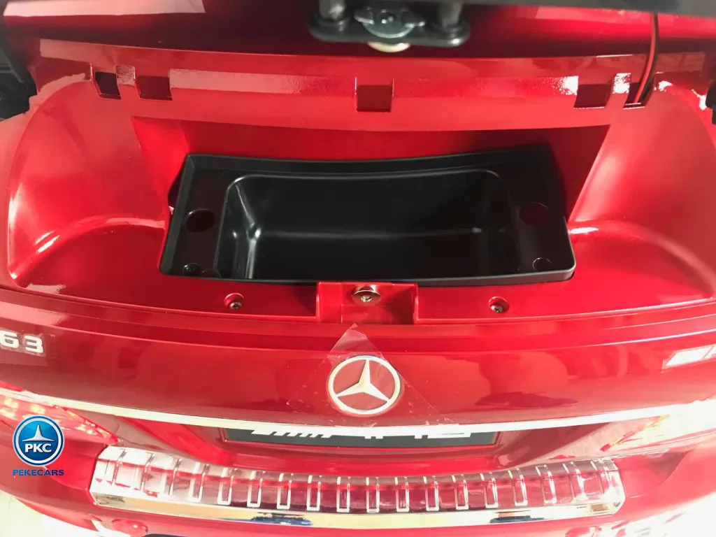 Coche electrico para niños Mercedes GL63 Version Super Luxe Rojo vista dentro capó