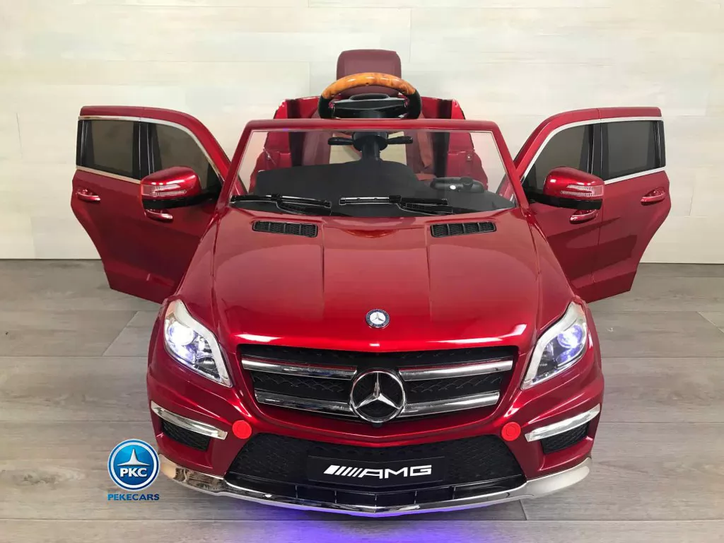 Coche electrico para niños Mercedes GL63 Version Super Luxe Rojo vista de frente puertas abiertas