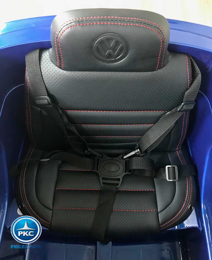 Coche electrico para niños Volkswagen Touareg MP4 Azul Metalizado vista asientos