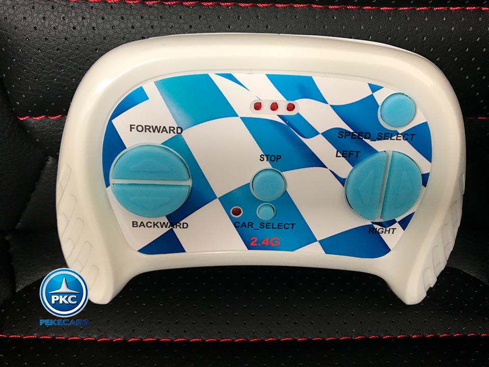 Coche electrico para niños Volkswagen Touareg MP4 Azul Metalizado vista mando a distancia