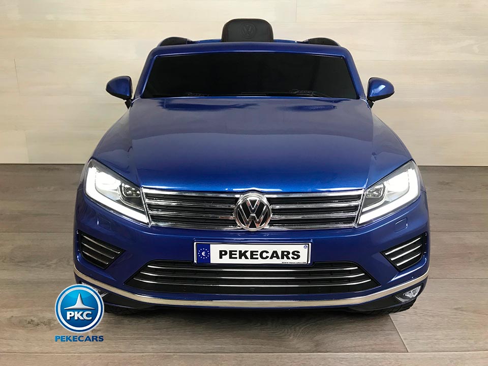Coche electrico para niños Volkswagen Touareg MP4 Azul Metalizado vista de frente