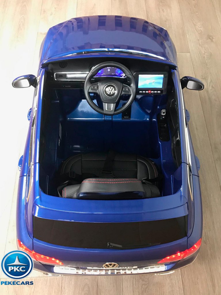 Coche electrico para niños Volkswagen Touareg MP4 Azul Metalizado vista desde arriba