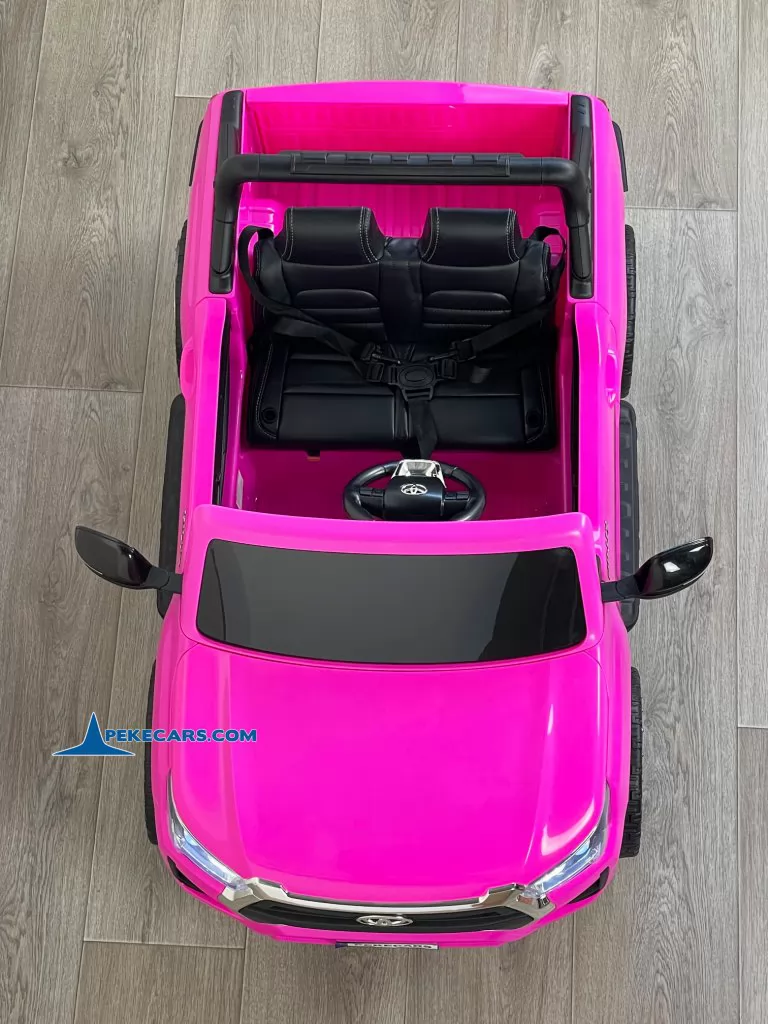 coche electrico niños toyota hilux 12v mp4 rosa  arriba cenital