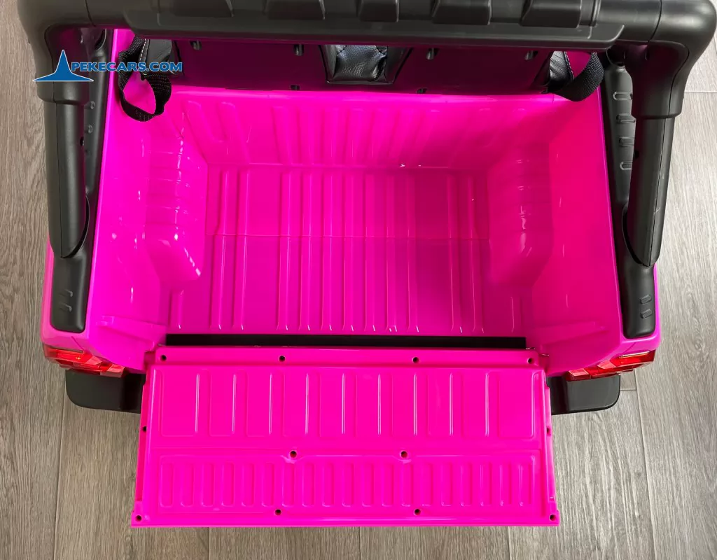 coche electrico niños toyota hilux 12v mp4 rosa carga abierta