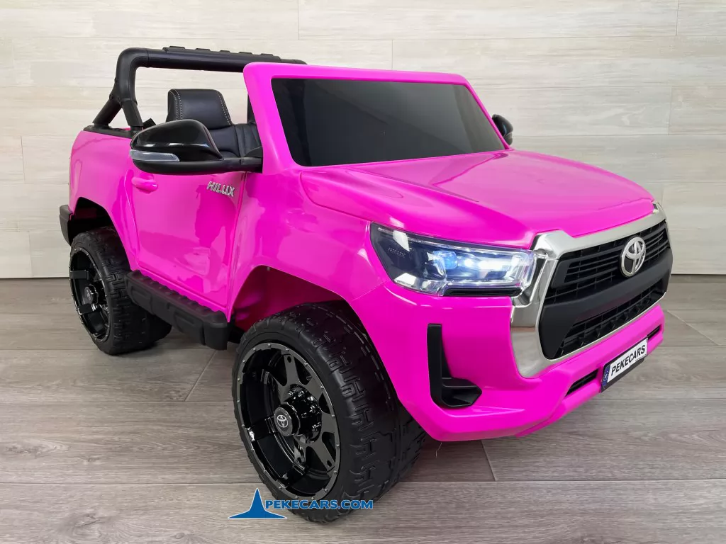coches teledirigidos toyota hilux 12v mp4 rosa lateral