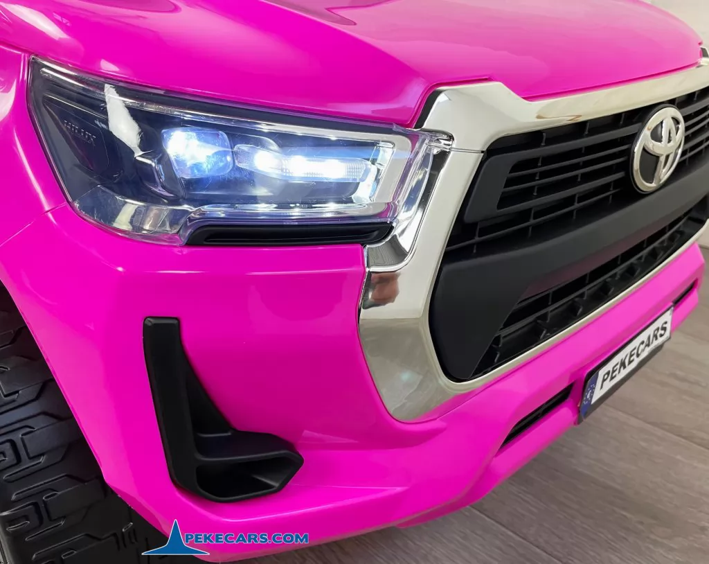 coches teledirigidos toyota hilux 12v mp4 rosa luces frontales