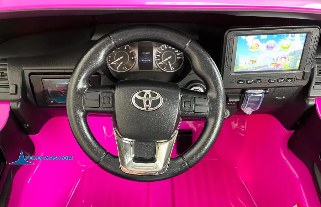 toyota hilux 12v mp4 rosa coches electricos niños volante