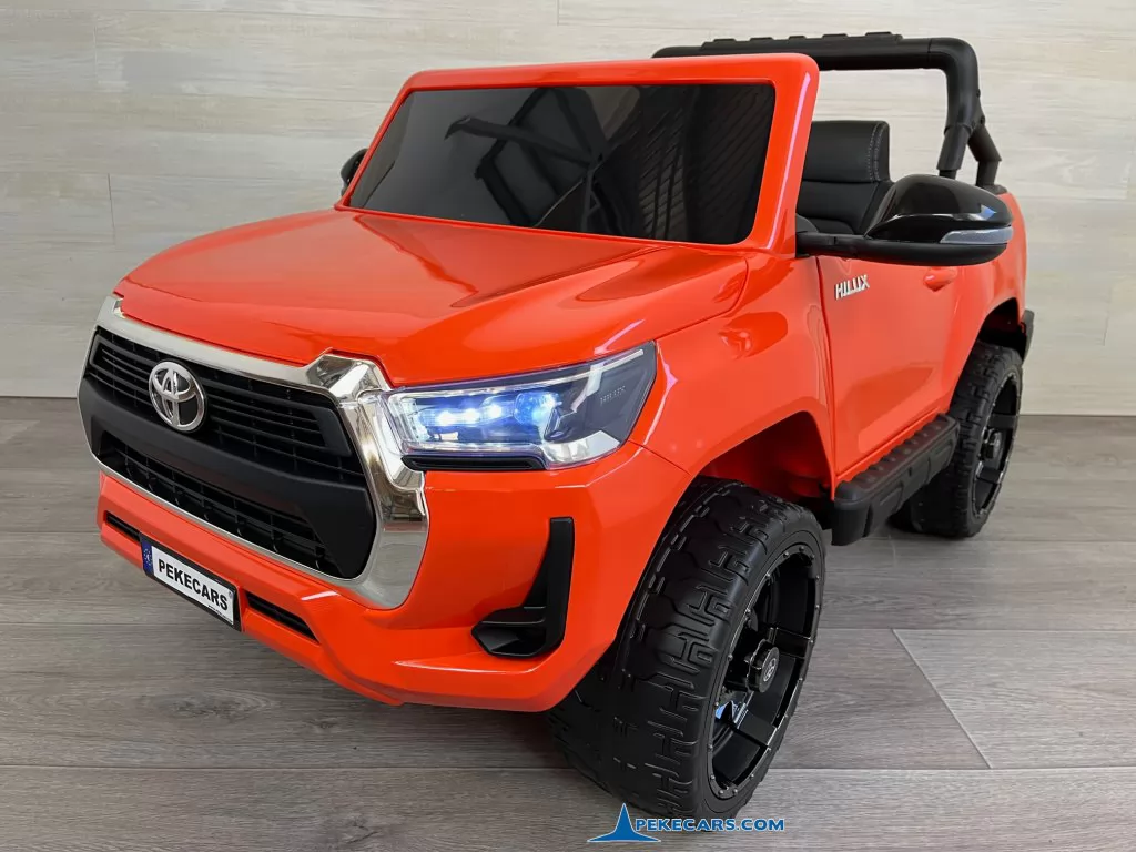 coche electrico niños toyota hilux mp4 naranja metalizado